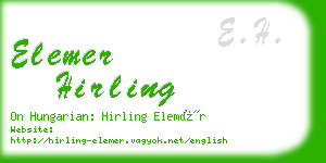 elemer hirling business card